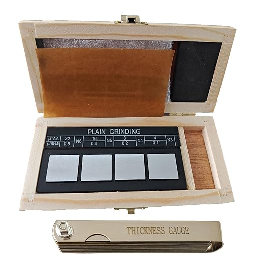 4Pcs Surface Roughness Comparators,Plain Grinding Test Block Ra0.1-0.8mm Microfinish Comparator,Surface Finish Comparator Set for Lathe Machinery Manufactur Teach (4pcs Surface Roughness comparators)