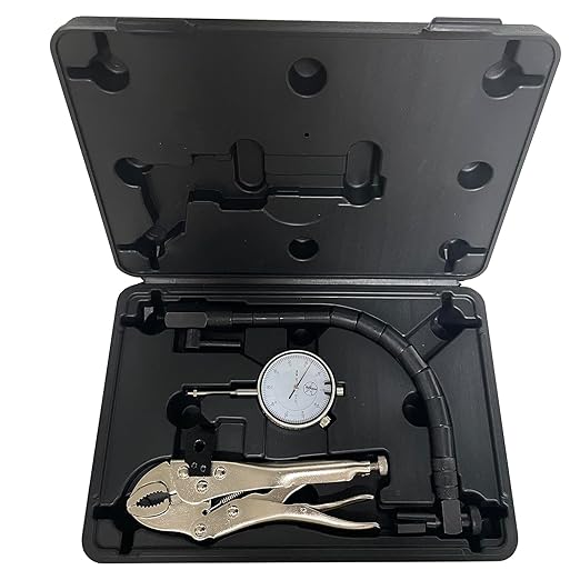 Disc Brake and Rotor/Ball Joint Gage Set, MFQNENLK 0-1"/0.001" Indicator with 360 Deg Flexible Arm & 7 in Locking Pliers, 0.001'' Precision Automotive Dial Indicator Brake Runout Gauge Measuring Tool
