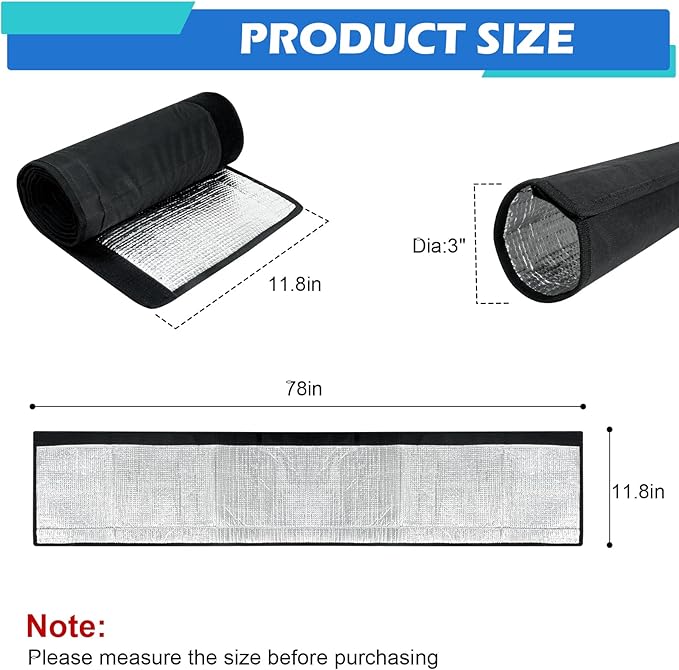 3 Layers HVAC Copper Pipe Insulation Cover, 78 x 11.8 Inch Flexible Pipe Insulation Wrap, 600D Oxford AC Copper Line Insulation Sleeve Wrap for Central Air Conditioning Mini Splits
