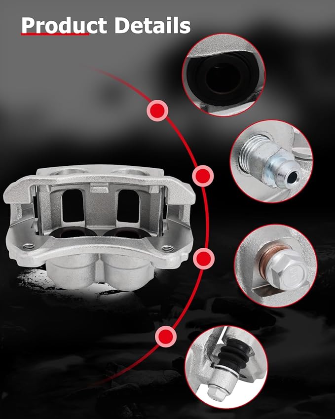 cciyu Front Left Brake Caliper Assembly w/Bracket 18B4950 For Chevy For Equinox 2005-2006,For Pontiac For Torrent 2006,For Saturn For Vue 2004-2007