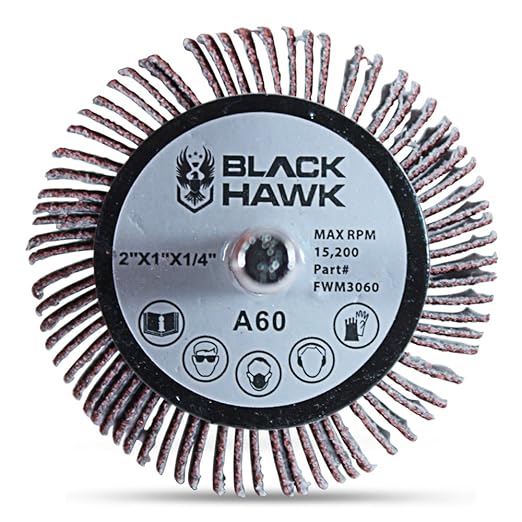 BHA Aluminum Oxide Shank Mounted Flap Wheels, 2” x 1” x 1/4”, 120 Grit - 5 Pack