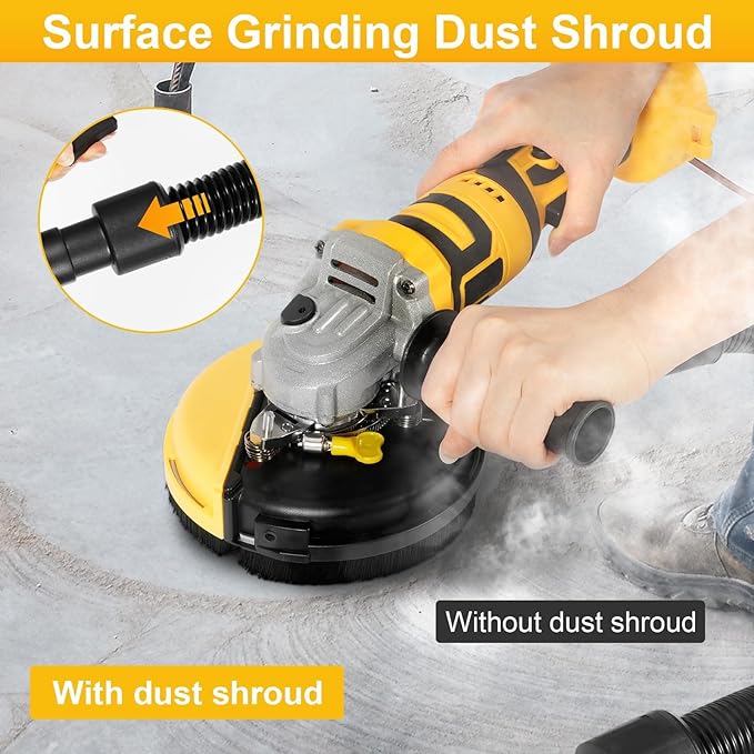 2 in 1 Dust Shroud Dust Extraction Cutting Guard, Universal Surface Grinding Dust Shroud and Cutting Dust Shroud for Angle Grinder, Dust Collector Attachment for Angle Grinder