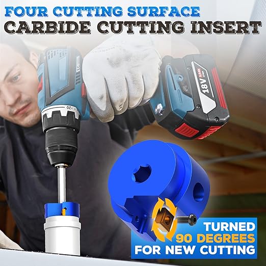 6PCS PVC Pipe Reamer Kit - SCH40 Aluminum Deburring Tool Kit (3/4" to 4") | Dual-Blade Technology | Deburring Tool for PVC & ABS Pipes | Fits Standard 1/2" Drills