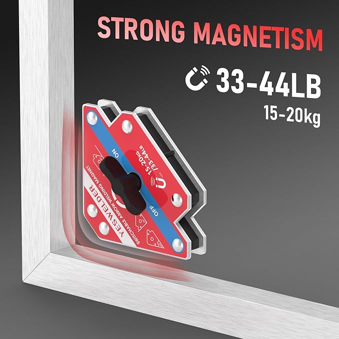 YESWELDER Switchable Arrow Welding Magnet 33-44LBs On/Off Switch Arrow Magnetic Welding Holder