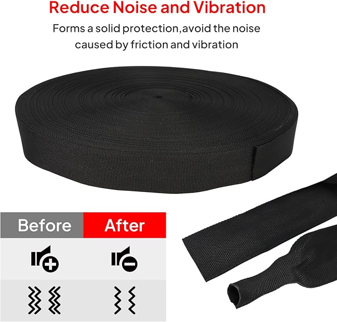 2 in 1 Heat Shrink Braided Sleeving Fabric Tubing-Perfectly fit Irregular Shape Hose/Cable/Wire (1/2"(12mm), 14FT)