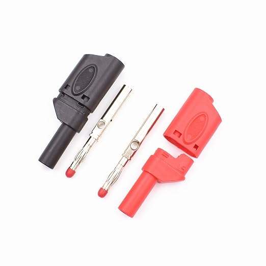 5Colors Safety Fully Insulated Test 4mm Banana Plugs Male Stackable Connectors with Banana Jack Adapters for Multimeter Test Leads Probes 10Pcs