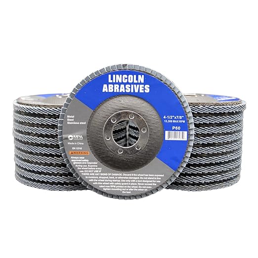 20 Pack Flap Discs 60 Grit 4.5" x 7/8" Sanding Discs