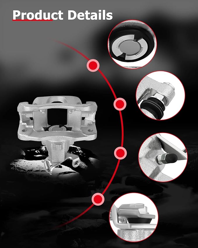 cciyu Rear Left & Right Brake Calipers Assembly w/Bracket 18B5177 18B5176 2009 2010 2011 2012 For Dodge For Journey