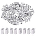 Glarks 200Pcs 3/64''(1.2mm) Aluminum Crimping Loop Sleeve Wire Rope Sleeves Double Barrel Ferrule for Wire Rope and Cable Line End (3/64''-200Pcs)
