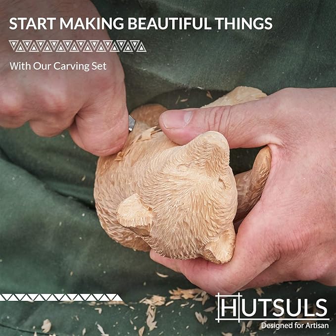 Hutsuls Wood Carving Tools Set - Easy to Use 12 pcs Mini Wood Chisel Beginner Wood Carving Kit for Adults & Kids Carving Kit Gift