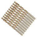 Drill Bit, 1/4" Cutting Diameter (6.35mm), 4241 HSS Gold 118° Cutting Angle Versatile Jobber Bits - (Applications: for Drilling Plastic Wood Soft Thin Metal), 10-Pieces