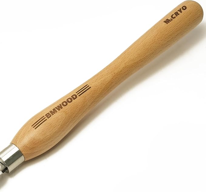Cryo M2 HSS Diamond Parting Tool 3/16" with 12-1/2" Beech Handle for Woodturning Chisels