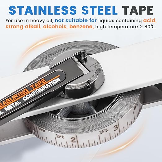YJINGRUI 98ft/30m Oil Tank Gauging Tapes, Explosion-Proof Oil Gauging Tape, Stainless Steel Sounding Tape Measure with 400g Brass Plumb Bob and Explosion Proof Grounding Wire