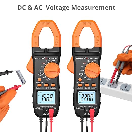 Proster Electrical Tools Set Non Contact Voltage Tester Pen Clamp Meter 6000 Count Electric Circuit Testing Device