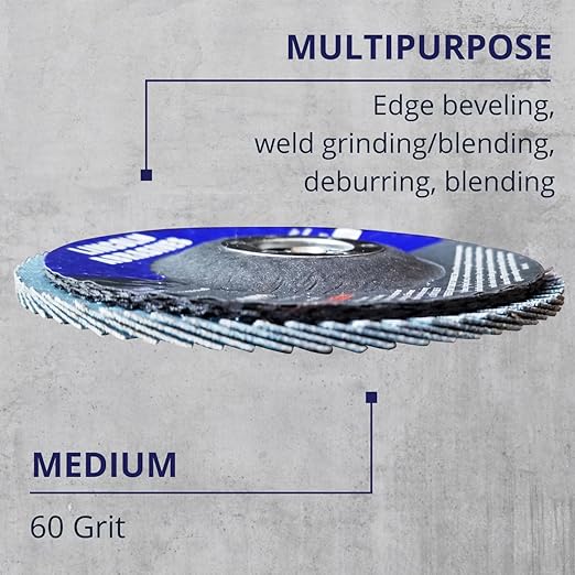 200-Pack Flap Disc 60 Grit 4.5" x 7/8" Sanding Discs