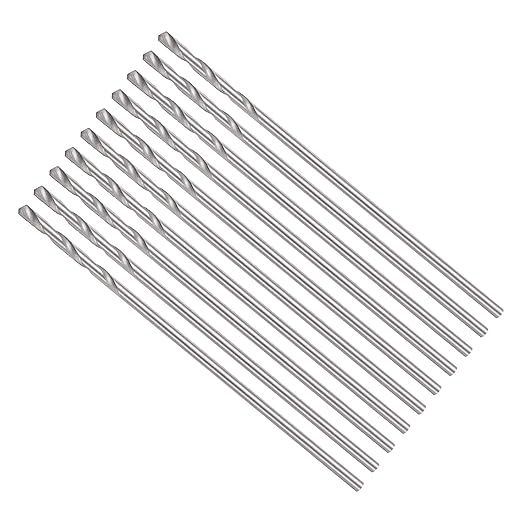 Drill Bit, 0.8mm Cutting Diameter, 4241 HSS 118° Cutting Angle Uncoated Bright Versatile Jobber Bits - (Applications: for Drilling Plastic Wood Soft Metal), 10-Pieces