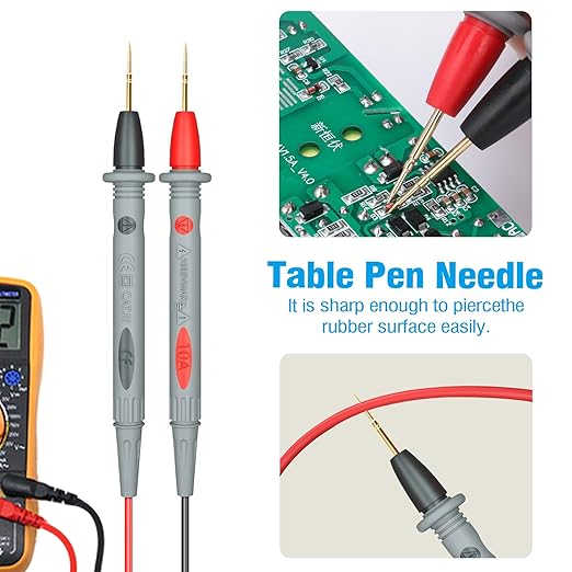 Electrical Multimeter Test Leads Set with Alligator Clips Crocodile Alligator Clips Electrical Test Hook Test Probes Lead Professional Kit for Electric Circuit Connection, DIY School Experiments