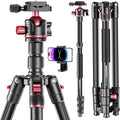CAMBOFOTO 74-inch-Professional-Camera-Photography-Tripod, Ball Head Aluminum DSLR/SLR Tripod & Monopod with Carry Bag Compatible with Canon Nikon Binoculars Laser Telescope (Weight 3 Lbs, 13Lbs Load)