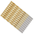 Drill Bit, 7/32" Cutting Diameter, 4341 HSS TiN Coated 135° Cutting Angle Jobber Bits - (Applications: for Drilling Soft Metal Plastic Wood), 10-Pieces