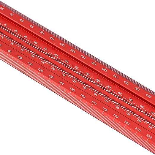 Woodworking Scriber T-Square Ruler 600mm with Thoughtful Support Lips, Architect Ruler for Carpenter Work, Layout and Measuring Tools