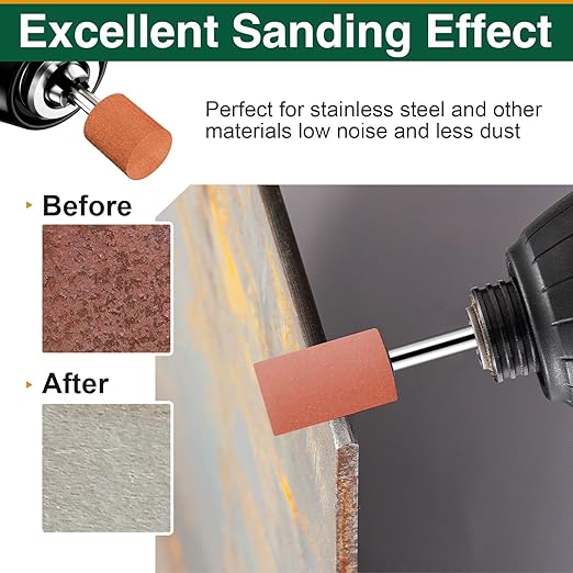 20 Pcs Wheel Sanding Kit, 1/8 Shank Aluminum Oxide Abrasive Wheels for Rotary Tools