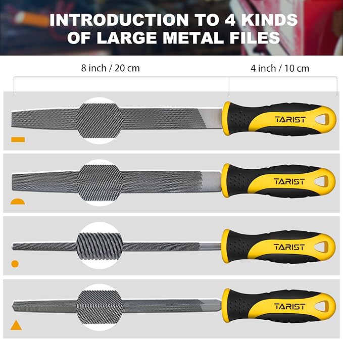 17PCS File Set with Tool Bag, Includes 4PCS Large Metal File, 12PCS Needle File and Wire Brush,Work for Metal, Wood and More