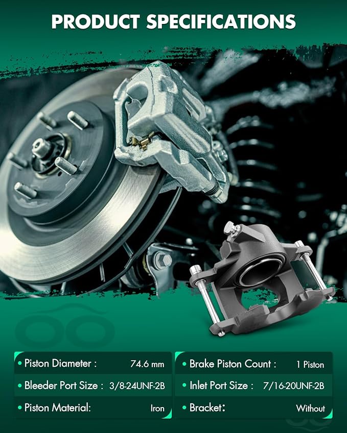 SCITOO 184040 Front Left Disc Brake Caliper Assembly Without Bracket For Buick For Skylark 1969-1972,For Chevy For Chevelle 1970-1972