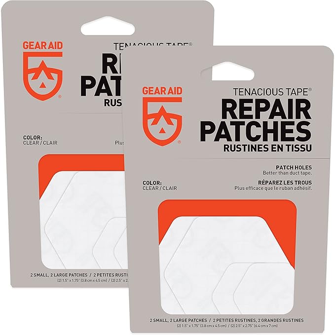 GEAR AID Tenacious Tape Hex 2.5” and 1.5” Repair Patches, Peel-and-Stick to Fix Holes and Burns in Down Jackets, Rain Gear, Tents, Tarps and More