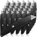Reginary 30 Pcs Box Cutter Bulk Retractable Blade Utility Knife Heavy Duty Aluminum Alloy Razor Shell Knife for Cartons, Cardboard and Boxes, DIY, Factory, Home(Black)