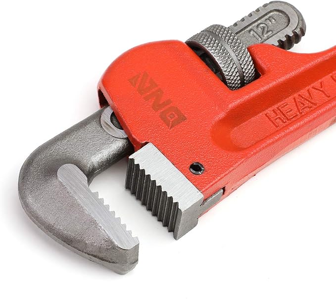 DNA MOTORING TOOLS-00077 Pipe Wrench - 1-3/4 in. Jaw Opening Steel Wrench w/Non-Slip Handle, Durable Enamel Finish