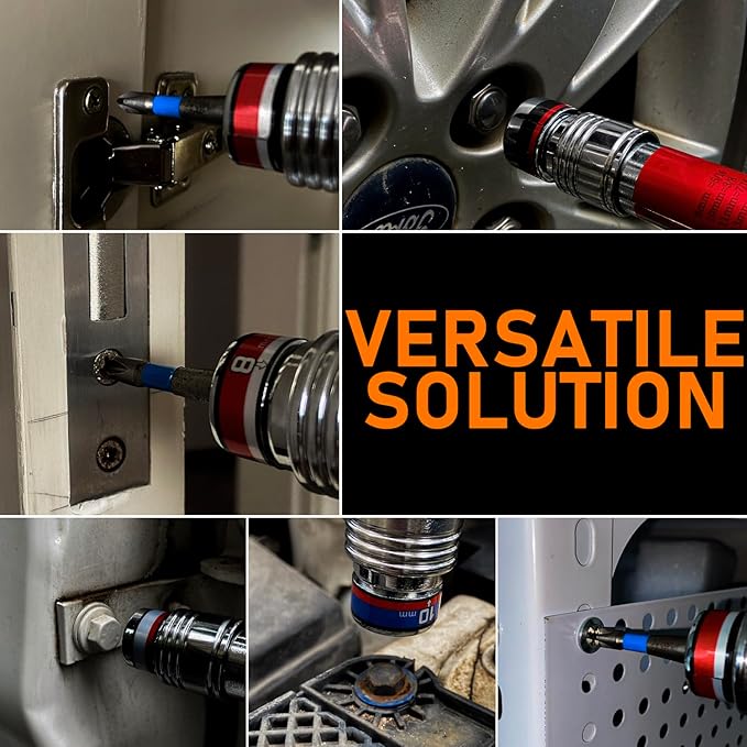 19-in-1 Impact Socket Set | 8 Magnetic Screwdriver Bits & 7 Drive Impact Sockets for Drill/Hammer Drill/impact wrench