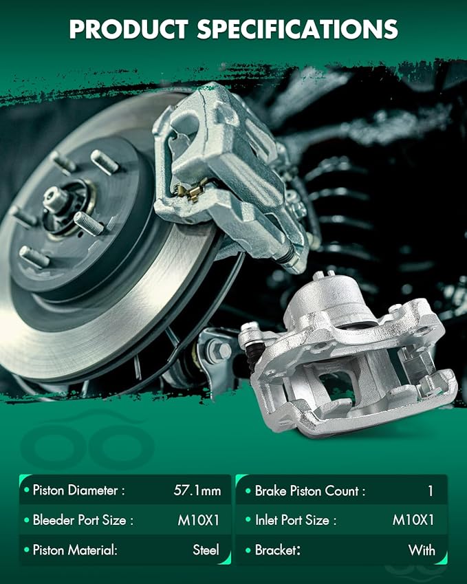 SCITOO 19-B1219 Front Left Disc Brake Caliper w/Bracket Fit For INFINITI For I30 1996-1997 1999,For Nissan For Maxima 1989-1993 1995-1999,For Nissan For Sentra 2000 2003-2006, Single Piston