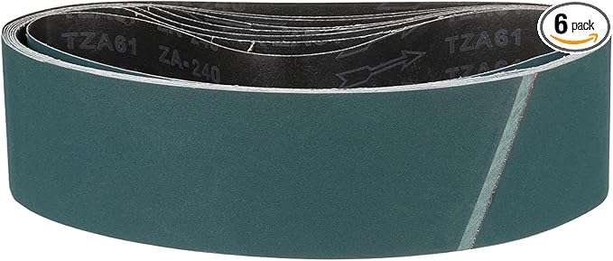 4 x 36 Inch Sanding Belt, 6 Pcs 240 Grit Zirconia Knife Sharpener Belts Work Sharpening for Belt Sander Knife Carving Tool Metal Working