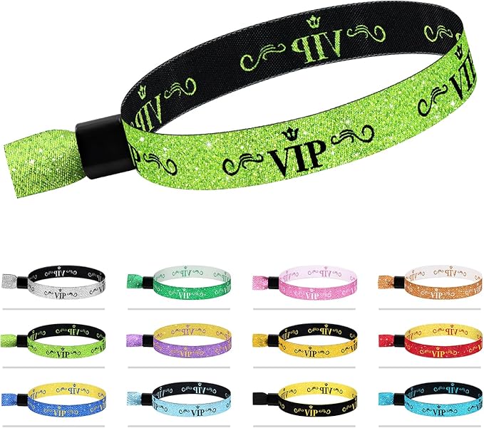 100 Pcs VIP Cloth Event Wristband, Disposable VIP Wristbands for Events, Colored VIP Wristbands Events,for Lightweight Concert,Club Entrance Wrist Strap Party Wristband Event (Color : Green2)