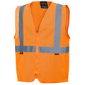 Pioneer Hi Vis Mesh Safety Vest - For Traffic & Public Workers - Cool & Lightweight - Class 2 - Reflective Tape - Orange