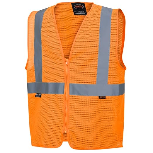Pioneer Hi Vis Mesh Safety Vest - For Traffic & Public Workers - Cool & Lightweight - Class 2 - Reflective Tape - Orange