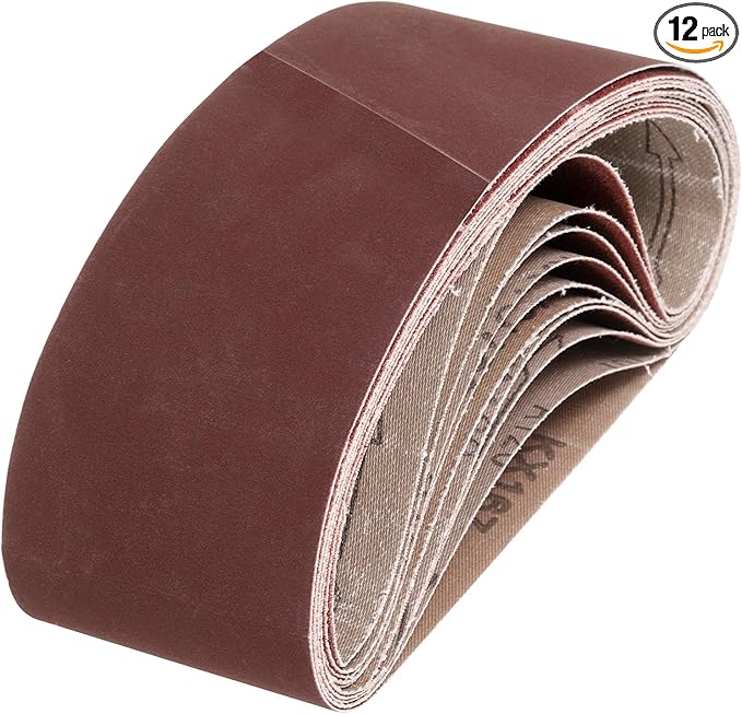 HARFINGTON 3 x 18 Inch Sanding Belts, 12 Pcs 400 Grits Aluminum Oxide Abrasive Belt Sander File Belt for Woodworking, Metal Polishing, Knife Sharpener