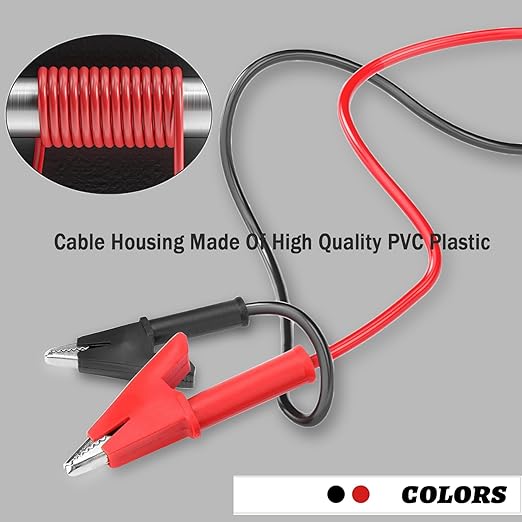 Alligator Clip Boost Jumper Cable, Double Ended Alligator Clip Electrical Test Leads, Copper Test Cable with Alligator Clip Jumper 3.28ft, for Multimeter, Electrical Test (Y-Y 16AWG 2S)