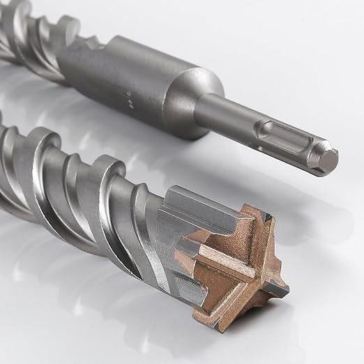 Concrete Drill Bit lengthening 3pcs 7/16" X 12"-10" Cross-Type Double Thread Carbide Material Suitable for Concrete, Brick, Cement Walls, Stone, Extra Long Hammer Drill Bits for Concrete