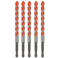 Concrete Carbide Drill Bits Hex Shank Masonry Cement Tile Drill Bit Set for Glass/Brick/Plastic/Cement/Tile 3/8" (5PCS)