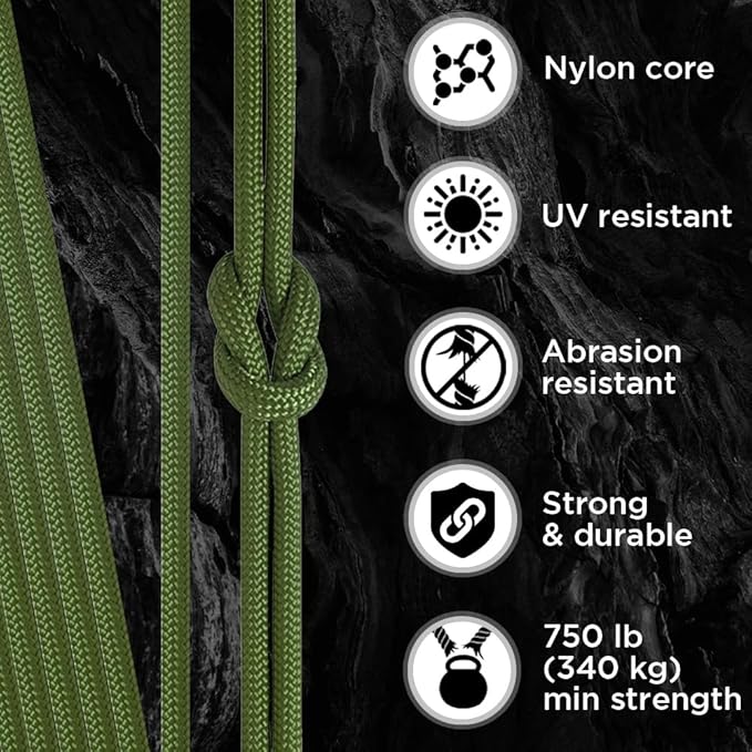 TECEUM 5/32" Paracord Rope 1000 – 1000ft / 200ft / 100ft / 50ft – Tactical Parachute Cord 4mm – 45+ Colors – Nylon String for Survival & Camping Gear – Stripe Cord for Survival – Utility Rope