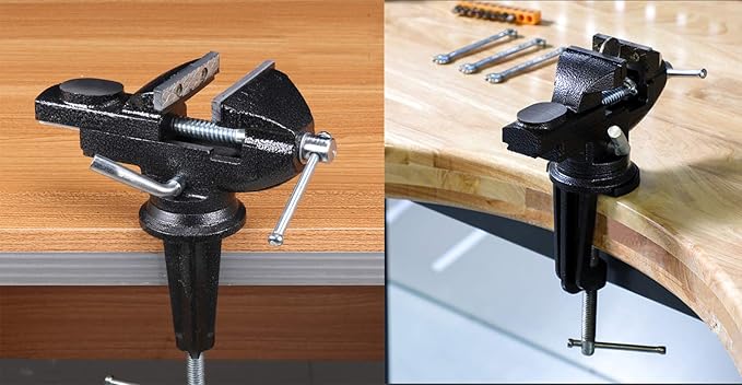 MYTEC Home Vise Universal Rotate 360° Work Clamp-On Vise, 3.2" black