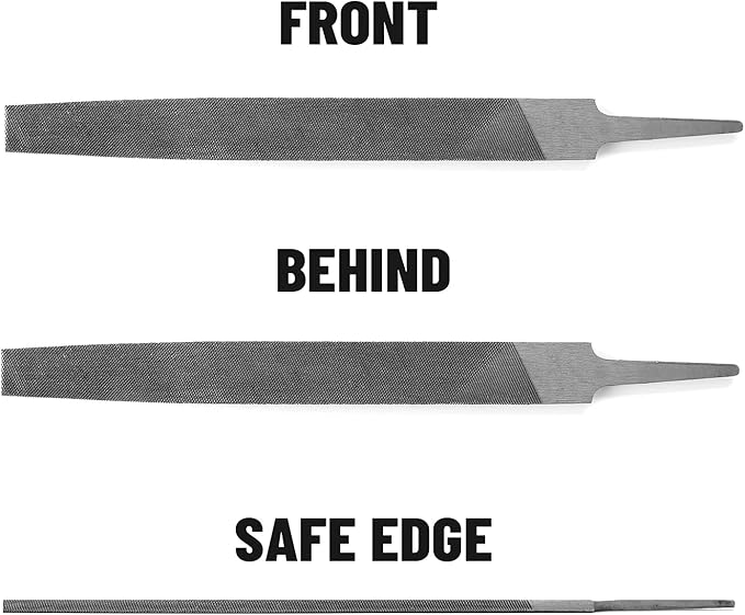 6-inch Flat Medium Cut File, Double Cut Teeth, High Carbon Steel, Single Hand File Without Handle, Suitable for Shaping Metal, Wood, etc.