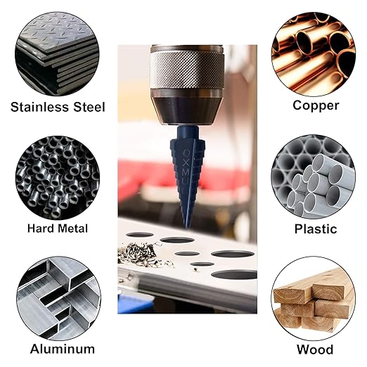 M35 Step Drill Bits for Metal, 1/8" to 1/2", Cobalt Bit, Heavy Duty for Stainless Steel,Hard Steel, Aluminum, Copper, Wood, 13-Steps, Z18-205
