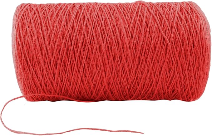 1mm x 1000 Feet Red Jute Rope, Twine for Gardening Tomato Climbing Plant Tie Floristry Crafts Gift Wrapping Packing Decor