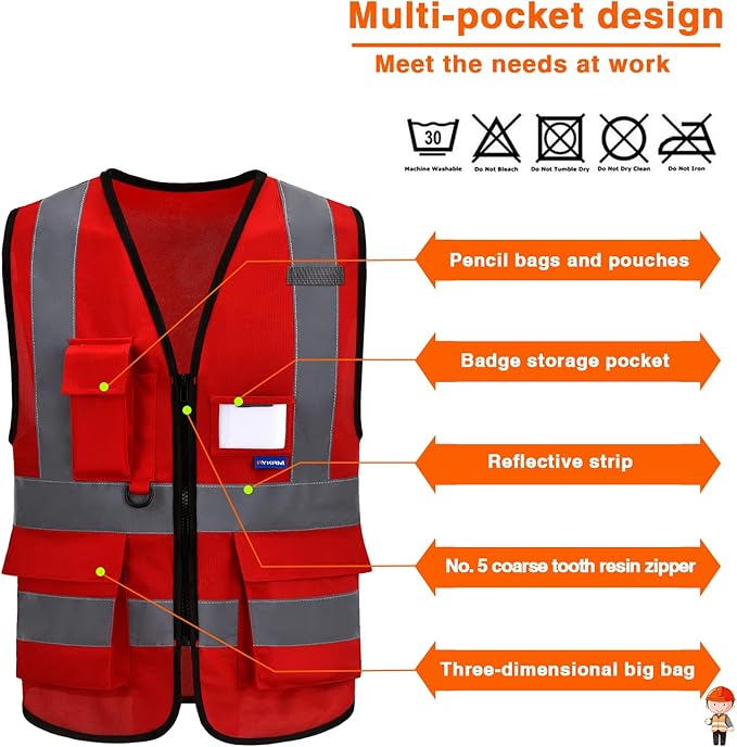 red security vest