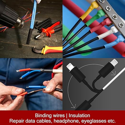 Chanzon 300 Pcs Heat Shrink Tubing Kit, 3:1 Red & Black Sleeving Heat Shrink Wrap Tubing with Length 1.77" (inch), Marine Grade Electrical Waterproof Polyolefin Heat-Shrink Tube