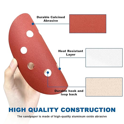 5 Inch 8 Hole Sanding Discs, 100 PCS 1000 Grit Hook and Loop Sandpaper, Round Aluminum Oxide Sand Paper Discs for Random Orbital Sander