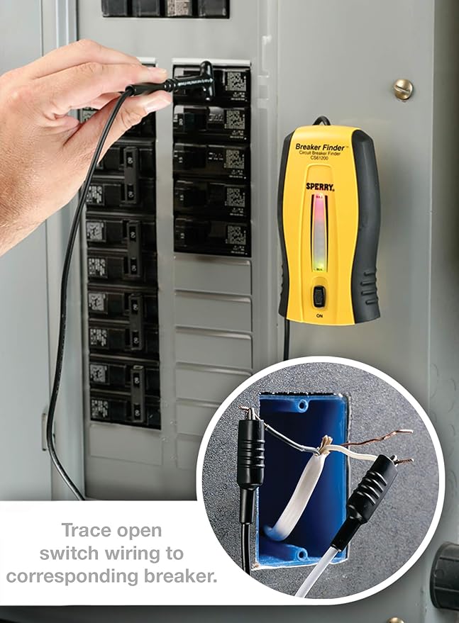 Sperry Instruments CS61200P Electrical, 120V AC, 60Hz, Includes: CS61200AS Light and Switch, 2 Pc Circuit Breaker Finder and Accessory Kit, As Shown in The Image