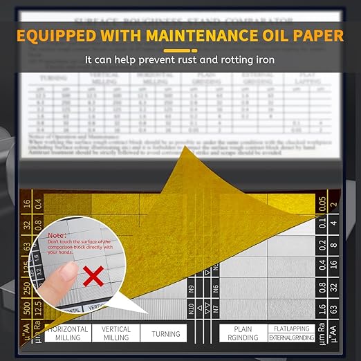 Surface Roughness Standards Set, Surface Finish Comparator Set, 30 Specimens with Ra0.05-12.5mm